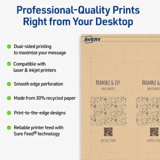 Avery Rounded Foldover Tags, 1-1/2" x 2-1/8", Kraft Brown, 80 Total image {1}