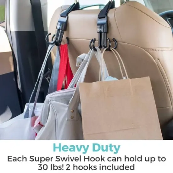 Toddleroo by North States Super Swivel Hooks for Car or Stroller - 2pk - Black image {4}