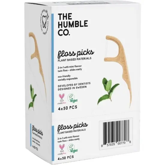 The Humble Co. Plant-Based Dental Floss Picks - Mint - 50ct/4pk image {2}