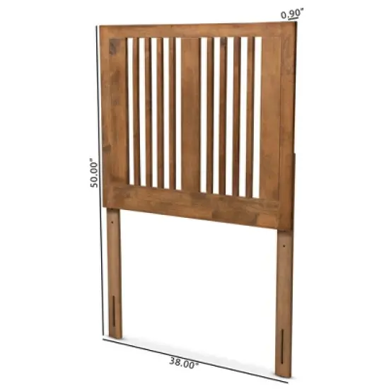 Twin Harena Wood Headboard Walnut - Baxton Studio image {4}