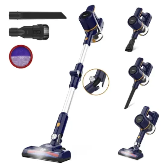 Poweart N7P Cordless Vacuum Cleaner &ndash; 6-in-1 Lightweight Stick & Handheld Vacuum with Foldable Telescopic Rod for Multi-Surface Cleaning image {1}