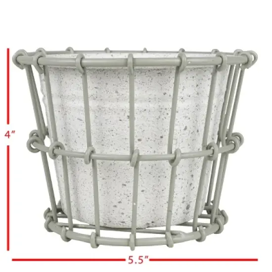 Mini 2-Piece Planter Gray Metal - Foreside Home & Garden image {4}