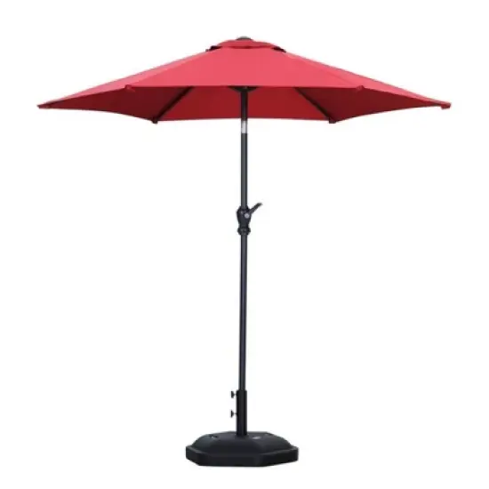 Ainfox 7.5ft Patio Umbrella Black With Umbrella Base image {9}