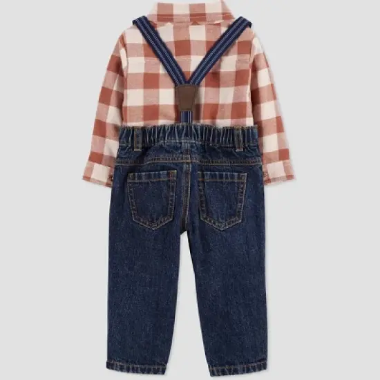 Carter's Just One You&reg;️ Baby Boys' Plaid Top & Bottom Set - Brown image {2}