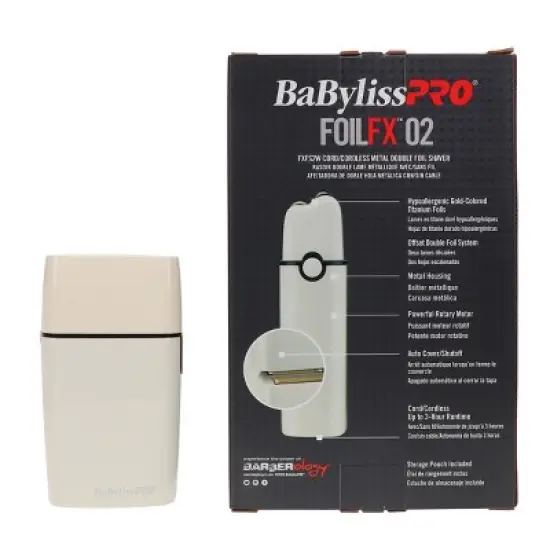 BaBylissPRO Cordless White Metal Double Foil Shaver image {6}