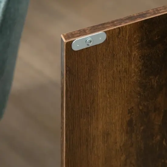 HOMCOM Industrial Sideboard Buffet Cabinet, Kitchen Storage Cabinet with Adjustable Shelves for Living Room, Bedroom, Hallway, Rustic Brown image {4}