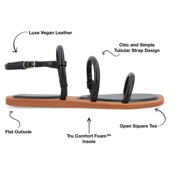 Journee Collection Womens Karrio Tru Comfort Foam Buckle Sling Back Flat Sandals image {7}