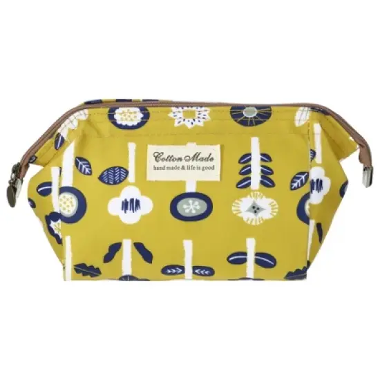 Unique Bargains Women's Printed Travel Makeup Bag Yellow 1 Pc image {6}