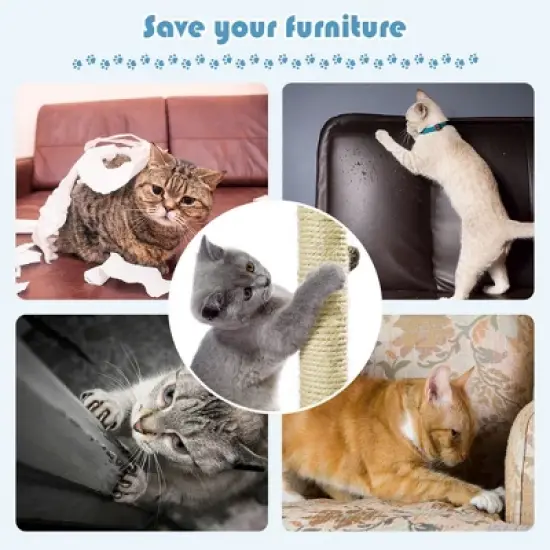 Costway 66'' Cat Tree Condo Kitten Multi-Level Activity Center Plush Perches w/ Hammock image {4}