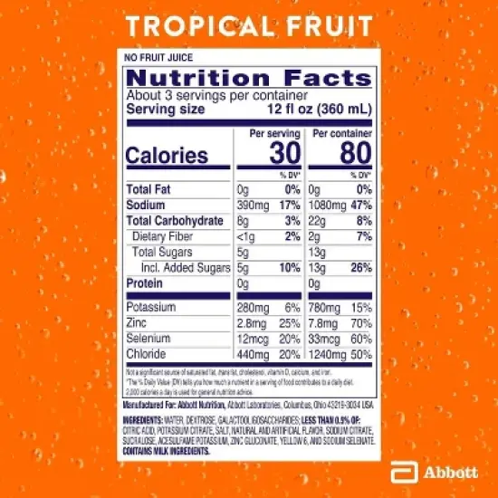Pedialyte Advanced Care Electrolyte Solution Hydration Drink - Tropical Fruit - 33.8 fl oz image {6}