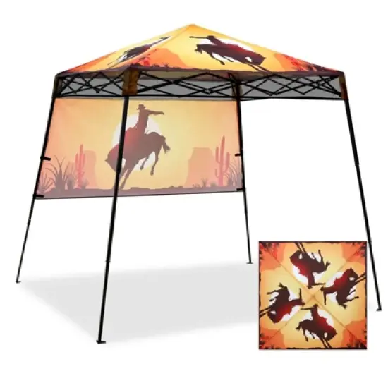 EAGLE PEAK 8x8ft Pop Up Canopy with Sidewall, 8x8 Base 6x6 Top image {12}