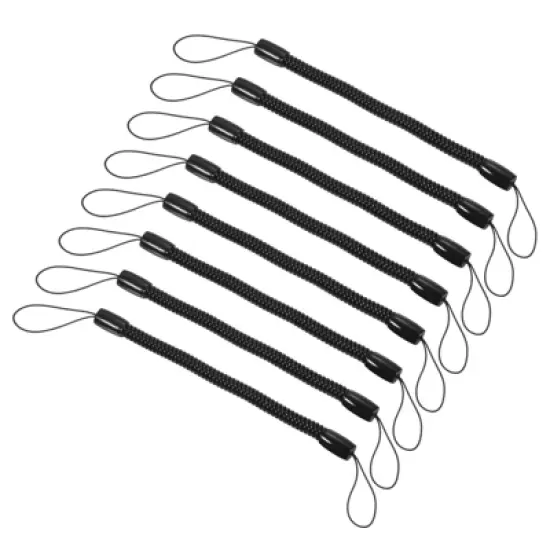 Unique Bargains Retractable Spring Coil Strap Flexible Badge Lanyards 8 Pcs image {4}