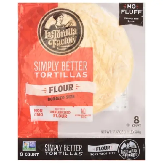 La Tortilla Factory Flour Tortillas Burrito Size - Case of 10/17.77 oz image {1}