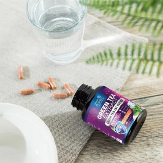 Green Tea Extract Pills - 98% Standardized EGCG 1300mg 3X Strength for Natural Energy - Supports Heart & Antioxidant Health Herbal - 60 Capsules image {8}