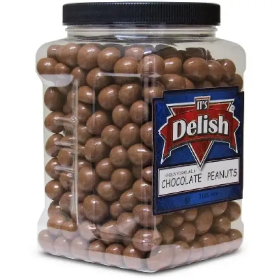 Milk Chocolate Covered Peanuts by It's Delish, 3 lbs Jumbo Container image {2}