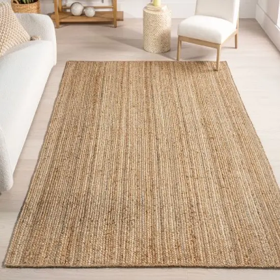 nuLOOM Hand Woven Farmhouse Jute Area Rug image {1}
