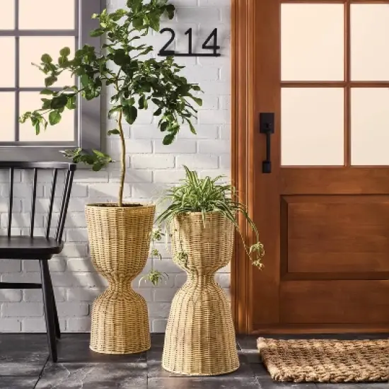 Rattan Reversible Outdoor Planter Basket - Hearth & Hand&trade; with Magnolia image {1}