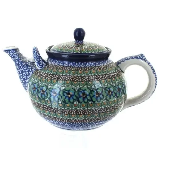 Blue Rose Polish Pottery 444 Ceramika Artystyczna Large Teapot image {2}