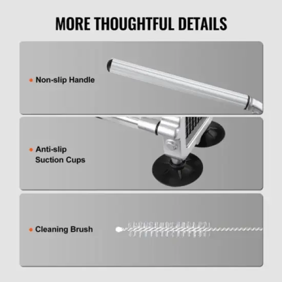 VEVOR French Fry Cutter, Potato Slicer with 1/2" 3/8" 1/4" Stainless Steel Blades, Manual Potato Cutter Chopper with Suction Cups image {6}