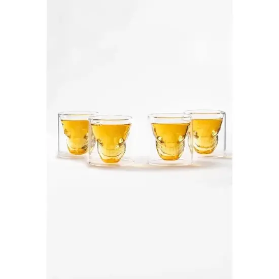 LEMONSODA Old Fashioned Skull Glasses Set of 4 - (8.5 fl. oz) image {2}