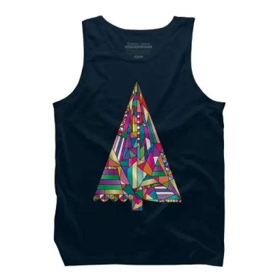 Men's Design By Humans Christmas tree abstract By xgdesign Tank Top image {5}