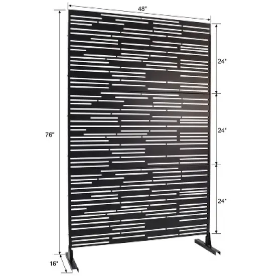 CAVINAS Patio Privacy Screen Freestanding Decorative Metal Fence Panels with Line Pattern for Garden Decor, 76" H&times;48" W image {3}