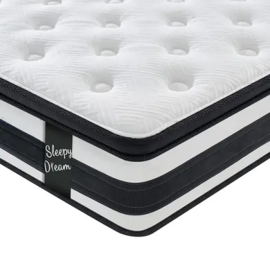Yinvani 12" Memory Foam Individual Pocket Spring Hybrid Mattress with Breathable Cool Cover image {8}