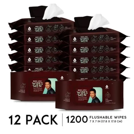 Pursonic - 12 Pack of Flushable Mario Lopez Man Wipes (1200 Mint Scented Wipes) image {4}