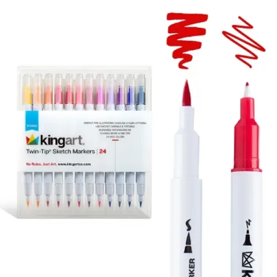 KINGART Twin-Tip Sketch Pens 24 Colors image {11}