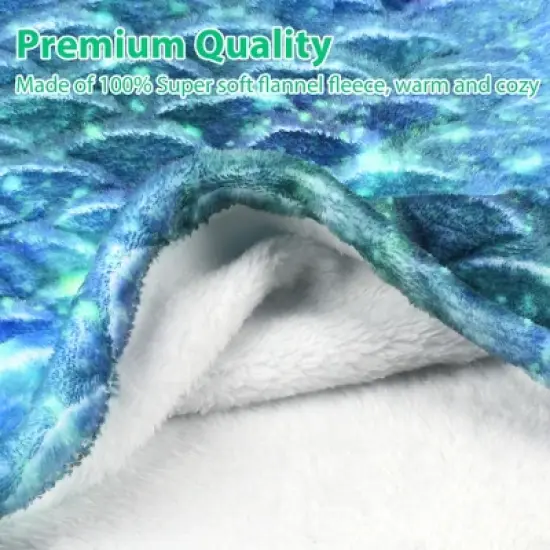 Catalonia Kid Flannel Blanket Mermaid Tail, Super Soft Plush Sleeping Bag Snuggle Blanket for Girl, Cozy Gift for Kid, Girl, Daughter, Granddaughter image {5}