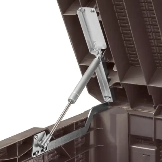 Toomax Santorini Plus Lockable Deck Storage Box Bench for Outdoor Pool Patio Garden Furniture & Indoor Toy Bin Container, 145 Gallon (Brown) image {2}