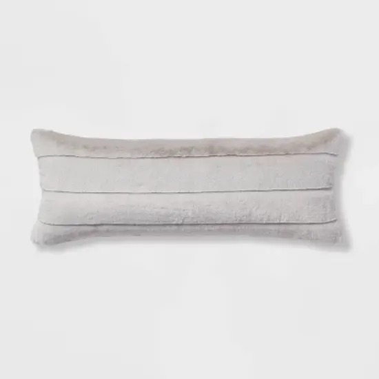 Oversized Oblong Faux Fur Channeled Decorative Throw Pillow - Threshold&trade; image {5}