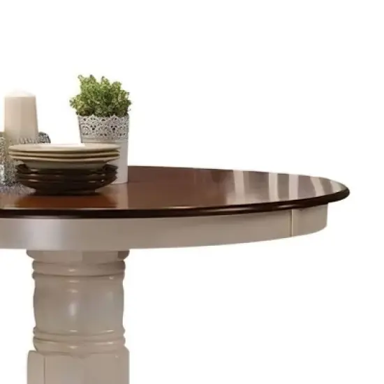 45" Dylan Dining Table Buttermilk/Oak - Acme Furniture image {3}