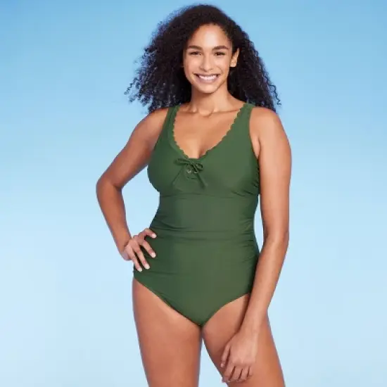 Women's Grommet Scallop Full Coverage One Piece Swimsuit - Kona Sol&trade; image {8}