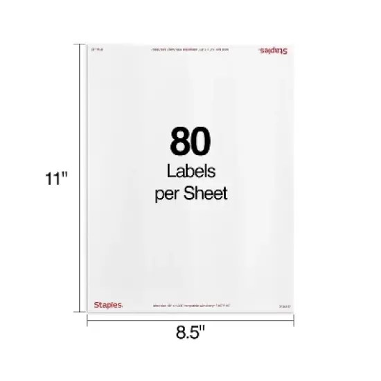 MyOfficeInnovations Laser/Inkjet Shipping Labels 0.5"W x 1.75"L White 80 Labels/Sheet 573945 image {2}