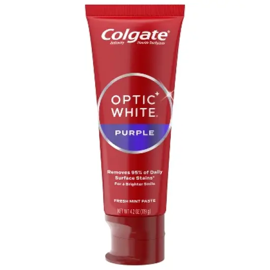 Colgate Optic White Purple Toothpaste for Teeth Whitening - 4.2oz image {12}
