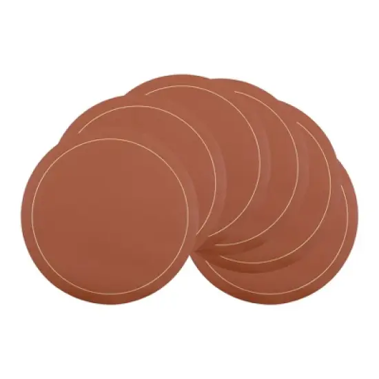 REGALWOVEN Faux Leather Heat Resistant Waterproof Wipeable Place Mats 6 Pcs image {9}