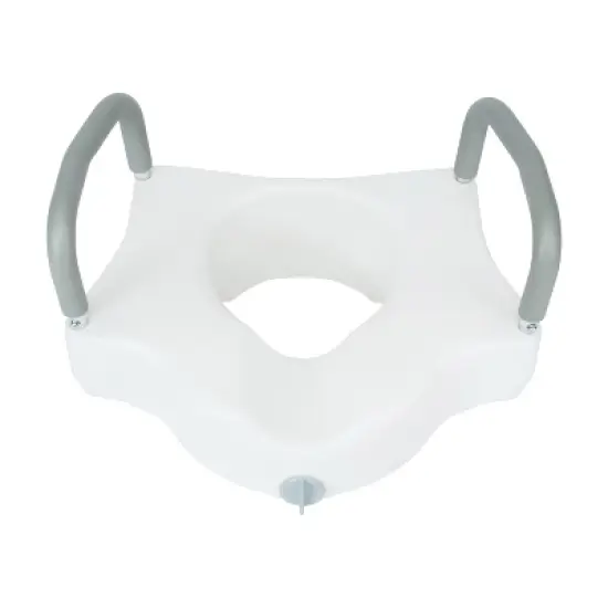 Emma and Oliver Ramsey Elevated Toilet Seat for the Elderly with Height Adjustable Foam Wrapped Handles and Locking Safety Mechanism image {4}