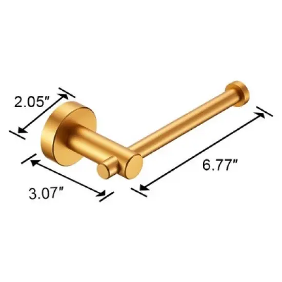 Gold Sturdy Aluminum Toilet Paper Roll Dispenser for Wall Mounting in Bathroom, Kitchen, or Washroom image {5}