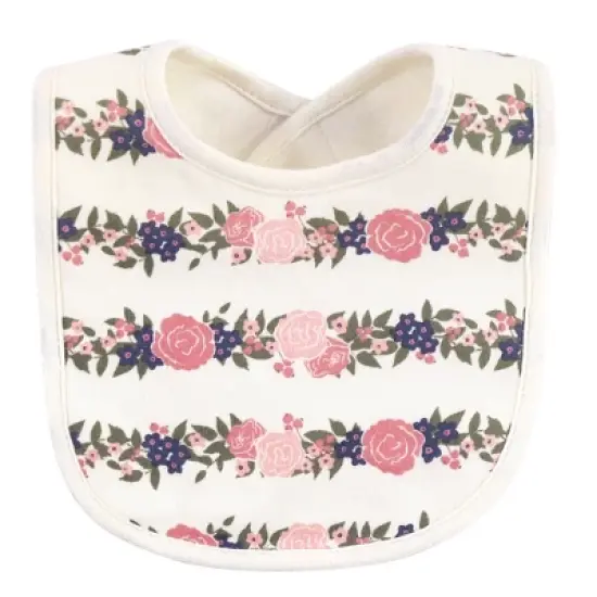 Hudson Baby Infant Girl Cotton Bib and Headband Set 5pk, Fawn, One Size image {2}