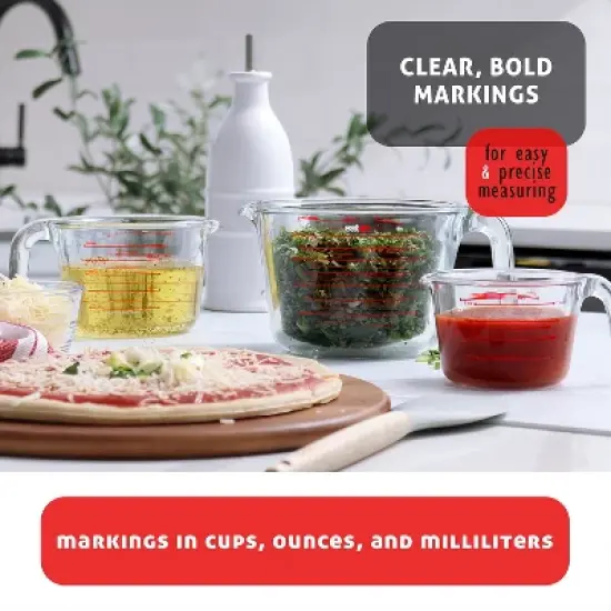 JoyTable Glass Measuring Cups Set, Liquid Measuring Cups, Glass Measuring Cup Set image {5}