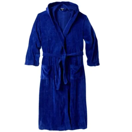 KingSize Men's Big & Tall Terry Velour Hooded Maxi Robe image {7}