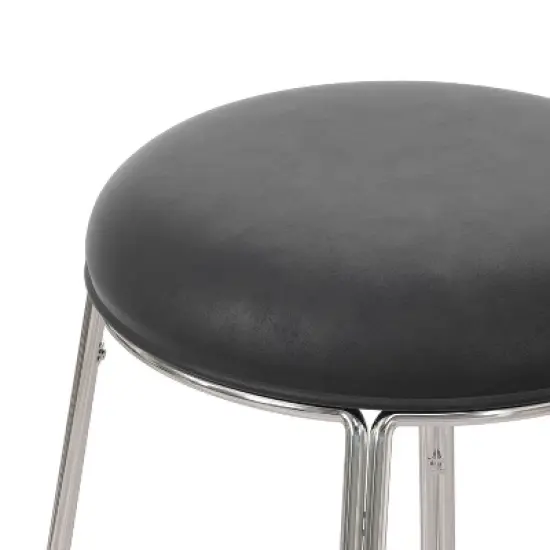 Southlake Backless Metal Counter Height Stool Chrome/Black Vinyl - Hillsdale Furniture image {4}
