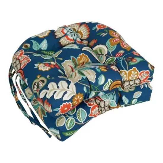 Blazing Needles, 16-inch Spun Polyester Patterned Outdoor U-shaped Tufted Chair Cushions (Set of 2) image {22}