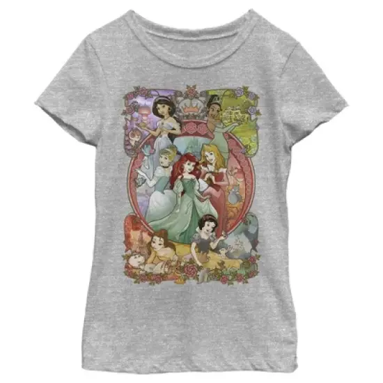 Girl's Disney Princesses Vintage Collage T-Shirt image {3}