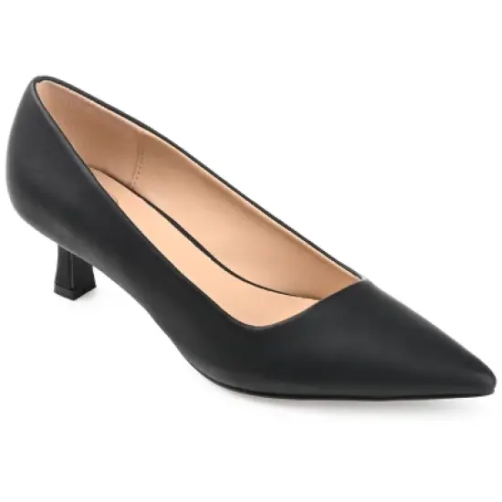 Journee Collection Womens Celica Slip On Kitten Heel Pointed Toe Pumps image {9}