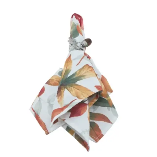 Saro Lifestyle Fall Leaf Napkin, 20" Square, Multi (Set of 4) image {2}