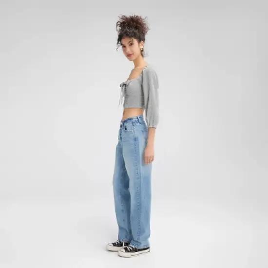 Women's Tie-Front Bubble Sleeve Top - Wild Fable&trade; image {2}