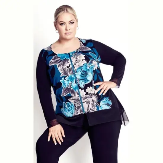 Women's Plus Size Chelsea Zip Front Top - emerald | AVENUE image {8}