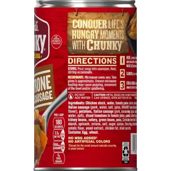 Campbell's Chunky Miestrone with Italian Sausage Soup - 18.8oz image {11}